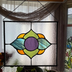 Stained Glass Geometric Victorian Panel
