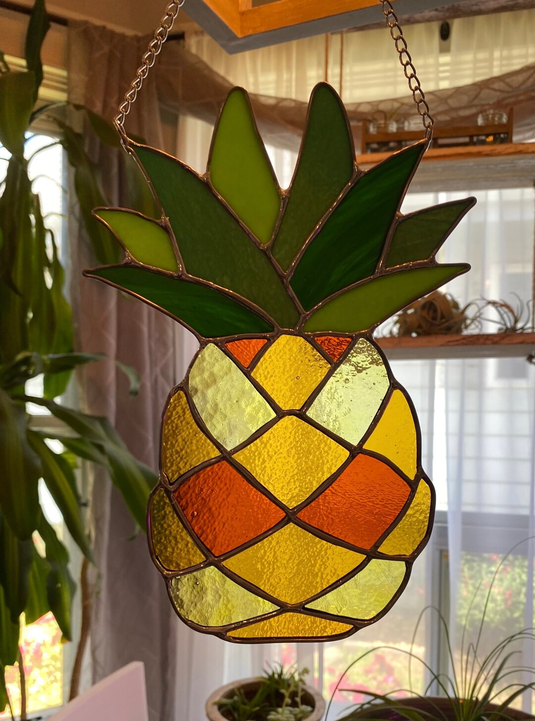 Pineapple Stained Glass Suncatcher - Etsy