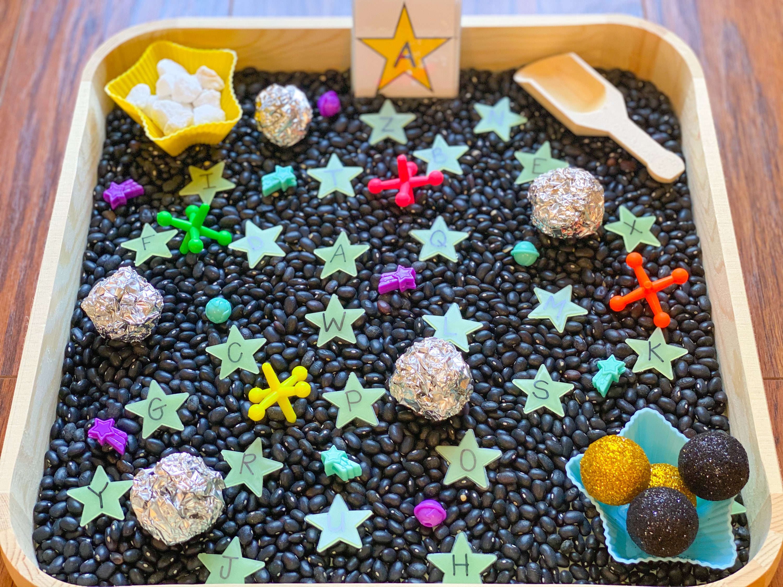 Space Sensory Bin Star Alphabet Sensory Kit Outer Space Etsy UK