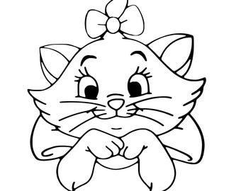 Marie the cat vinyl decal car window choose color and size