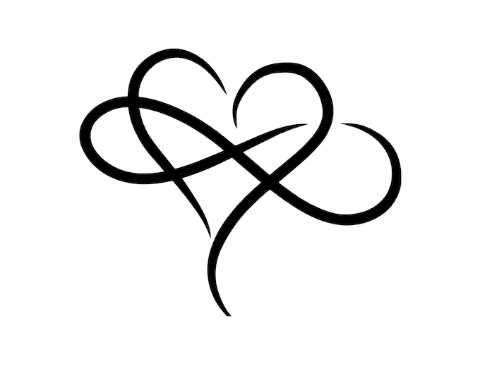 Infinity Heart vinyl decal car window
