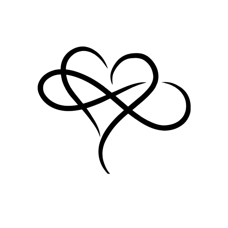Infinity Heart Vinyl Decal Car Window Etsy