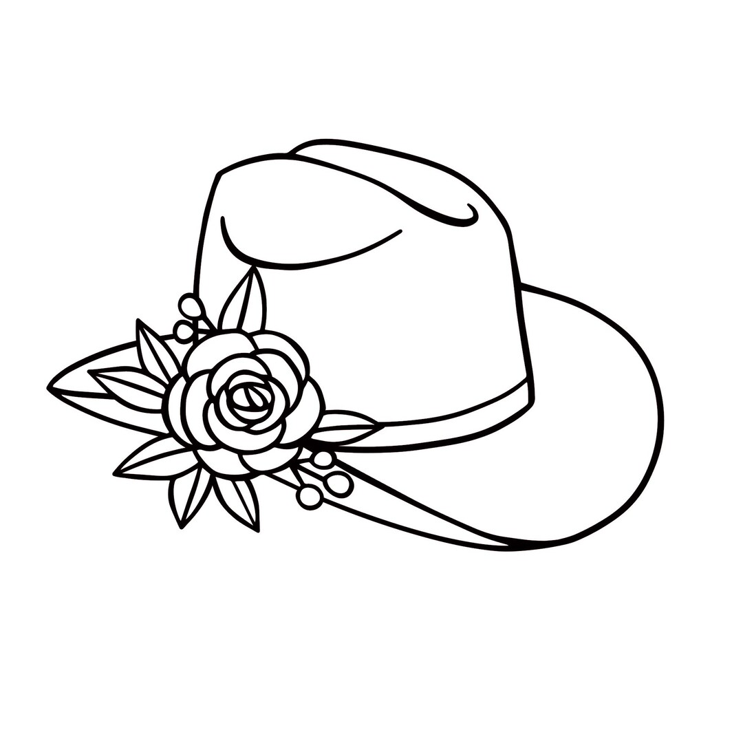 Cowboy Hat Flower Vinyl Decal Car Window - Etsy