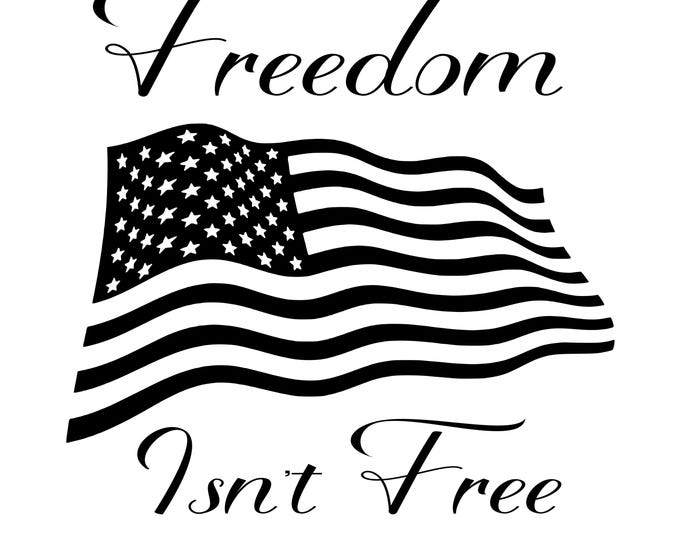 Freedom isnt free vinyl decal car window  choose color and size