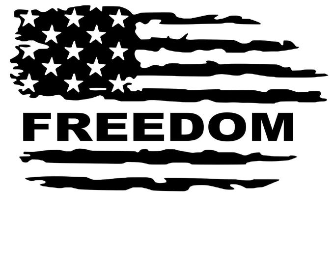 Freedom Flag Vinyl Decal - Car Window Sticker