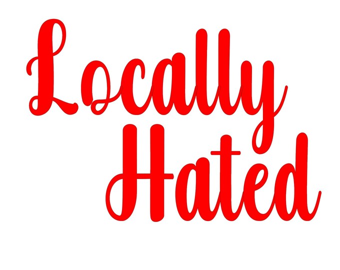 Locally hated vinyl decal car window