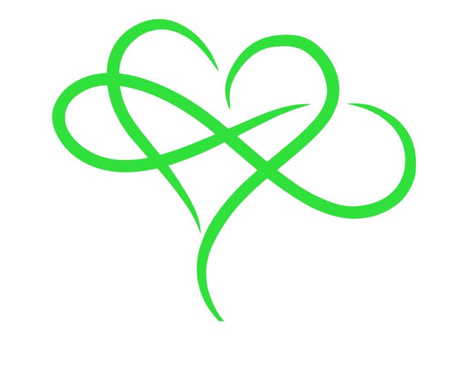 Infinity heart vinyl decal car window  choose color and size