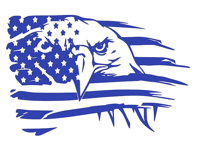 Eagle flag vinyl decal car window choose color and size