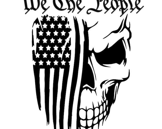 We the people skull flag vinyl decal car window choose color and size