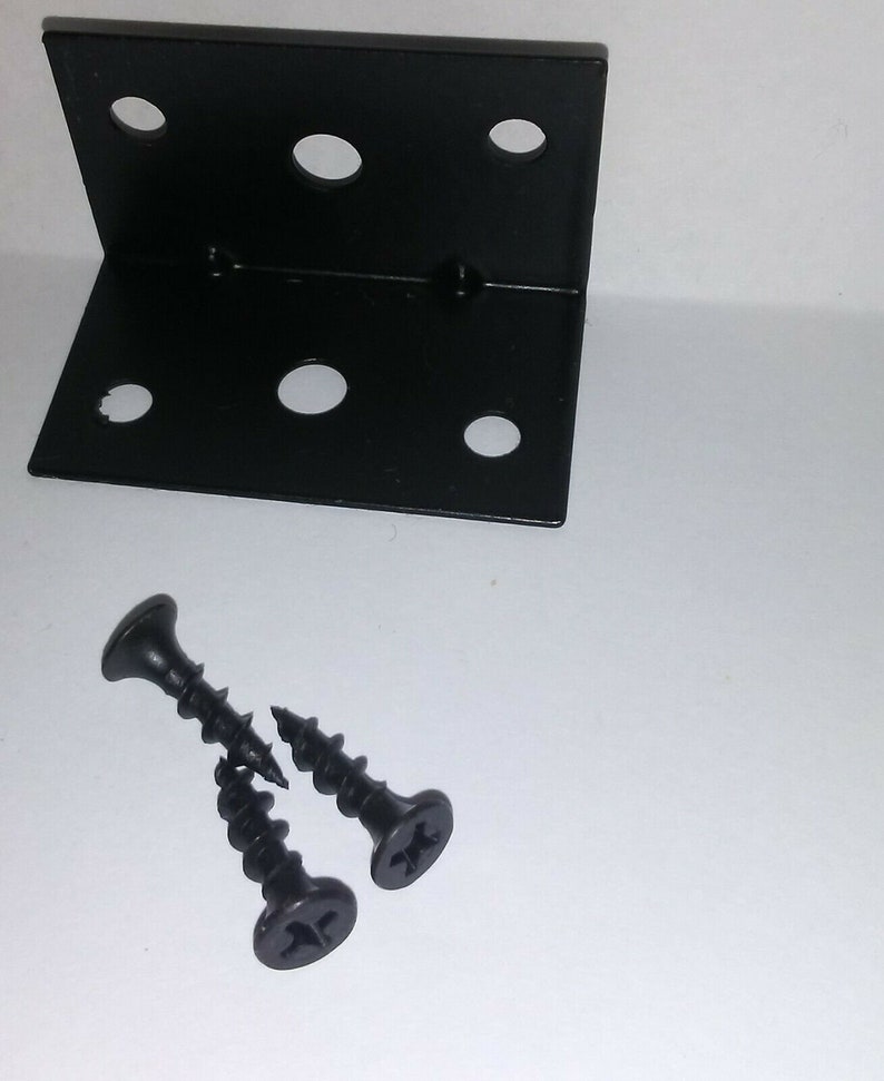10 Pack L Bracket Corner Brace Black Steel 90 Degree Shelf Etsy