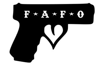 Fafo gun car decal choose color and size
