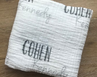 personalized muslin swaddle blankets