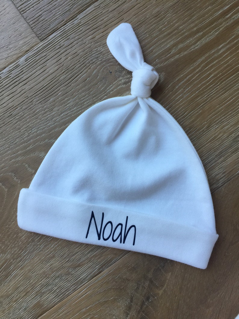 Personalized Swaddle and Top Knot Hat Set in Organic Cotton Etsy
