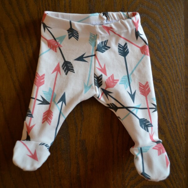 Organic Cotton Footie Leggings for Babies and Kids-Soft Stretchy Leggings  with Feet Organic Cotton - Multiple Prints Available