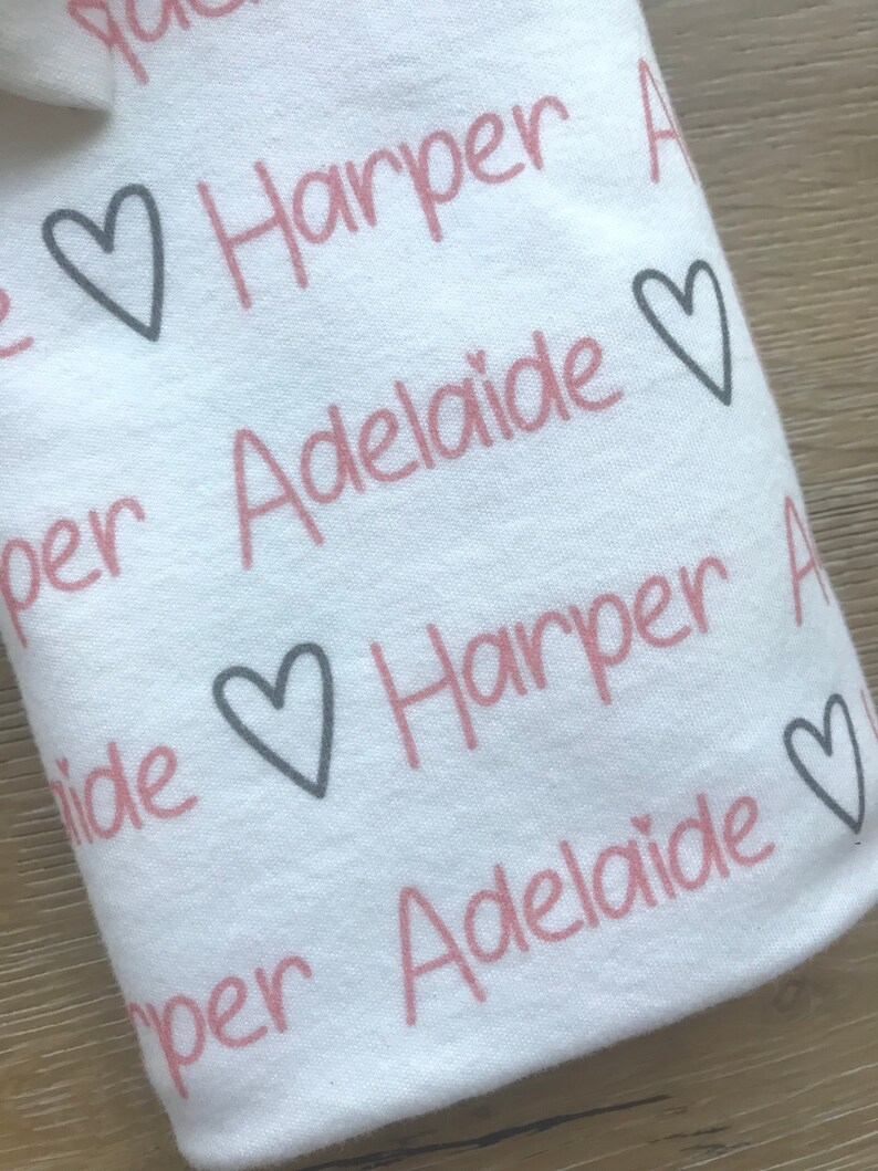 Personalized Organic Cotton Swaddle and Large Bow Headband Etsy