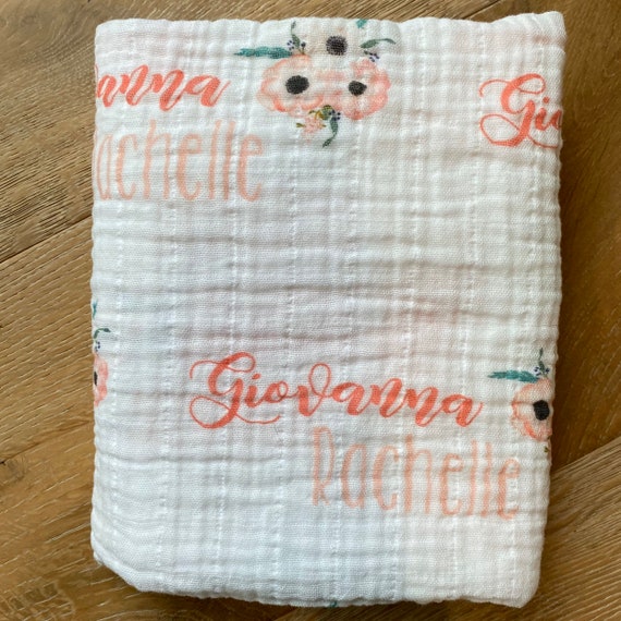 personalized muslin swaddle