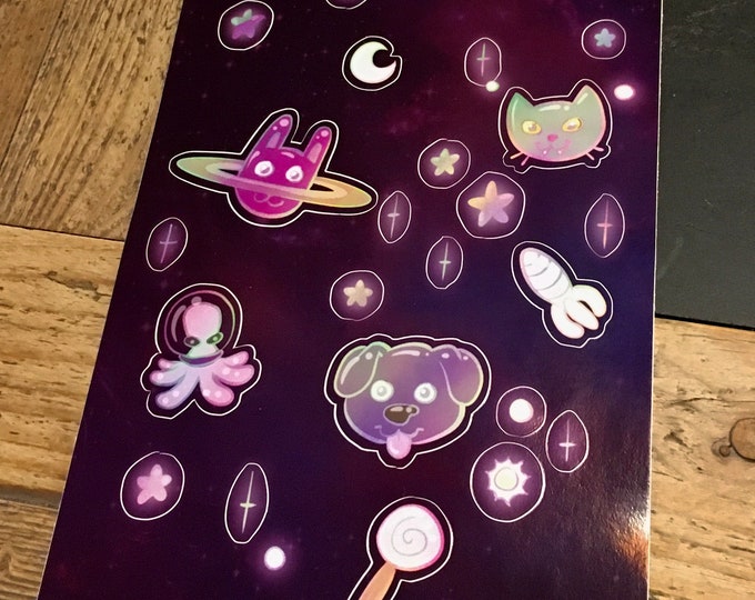 Pet Galaxy sticker sheet