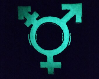Glow in the dark trans symbol patch
