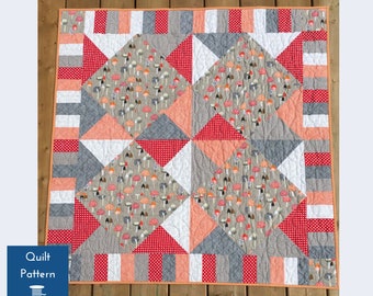 Diamond Triangle Baby Quilt Pattern: Beginner Throw Blanket (PDF Pattern)