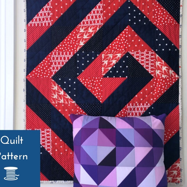 Spiral Quilt Pattern, HST Quilt, Triangle Quilt, Modern Quilt Pattern, Ripple & Swirl Quilt, Modern Throw Quilt, Beginner Quilt Pattern