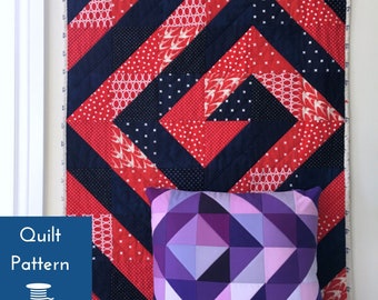 Spiral Quilt Pattern, HST Quilt, Triangle Quilt, Modern Quilt Pattern, Ripple & Swirl Quilt, Modern Throw Quilt, Beginner Quilt Pattern