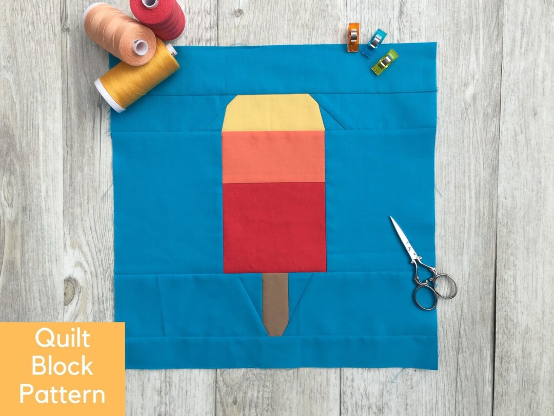 Popsicle Quilt Block, FPP Block Pattern, Modern Foundation Paper