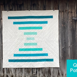 Raise The Bar Quilt Pattern, Modern Geometric Big Block Design (PDF), Beginner-Friendly