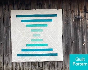 Raise The Bar Modern Quilt Pattern, Bold Geometric Throw Quilt, Big Block Quilt, Beginner Quilt Pattern, Courthouse Steps Baby Quilt, Pillow