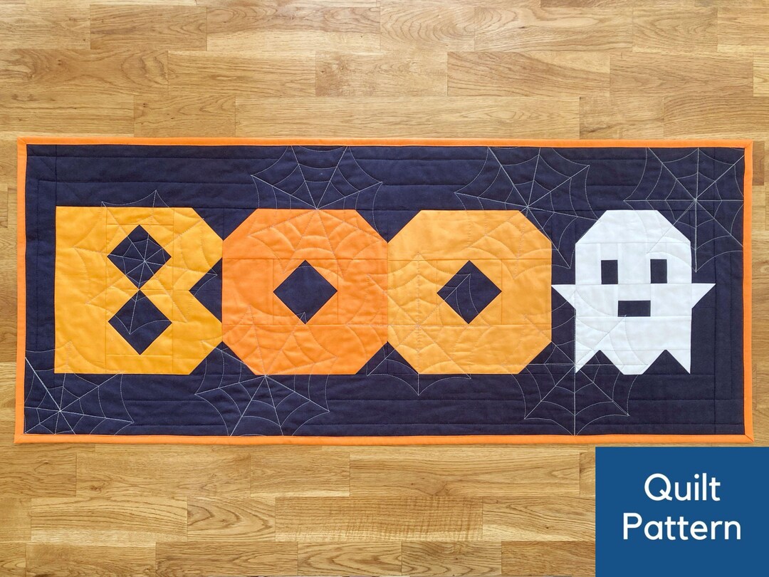 Ghostly Greetings Quilt Pattern: Modern Halloween Table Runner or Wall ...