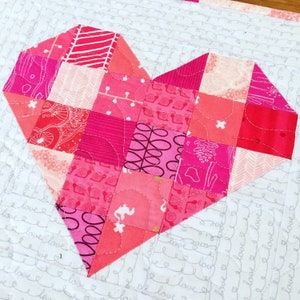 Scrappy Hearts Quilted Table Runner, Tumbled Love Table Runner Pattern, Beginner Quilt Pattern, Valentines Day, Mothers Day, PDF Download image 4