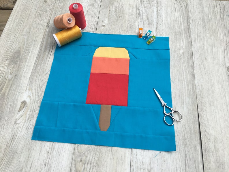 Popsicle Quilt Block FPP Block Pattern Modern Foundation Etsy