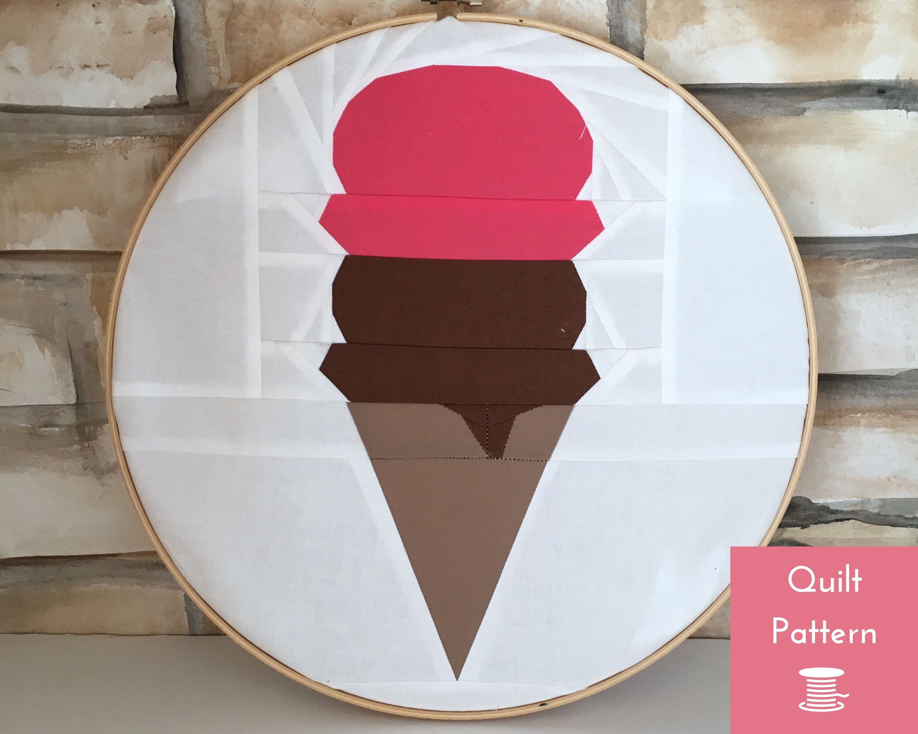 Ice Cream Cone Quilt Block Modern Quilt Block Pattern Etsy
