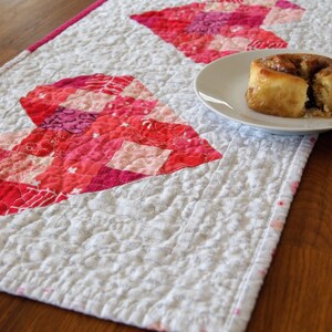 Scrappy Hearts Quilted Table Runner, Tumbled Love Table Runner Pattern, Beginner Quilt Pattern, Valentines Day, Mothers Day, PDF Download image 7