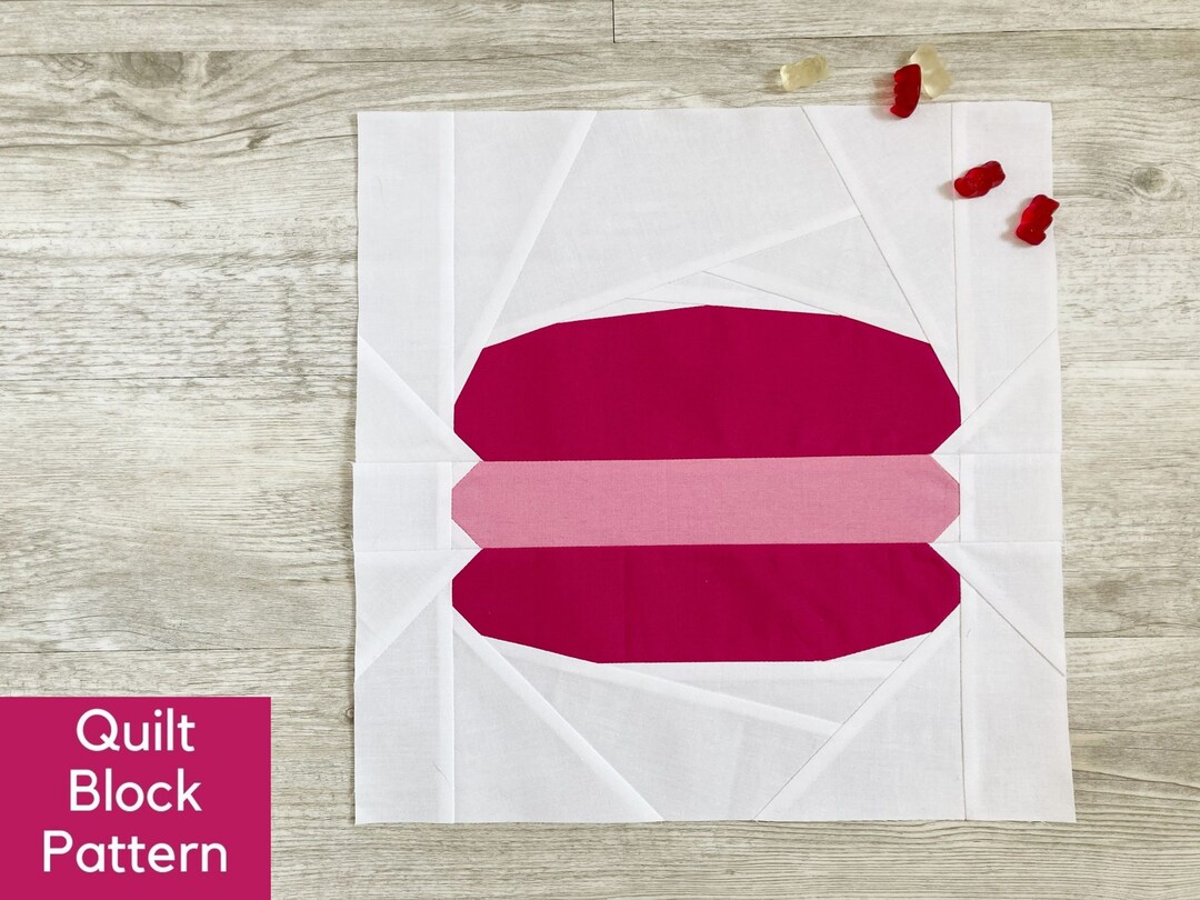 French Macaron Quilt Block Pattern, Beginner Foundation Paper Piecing