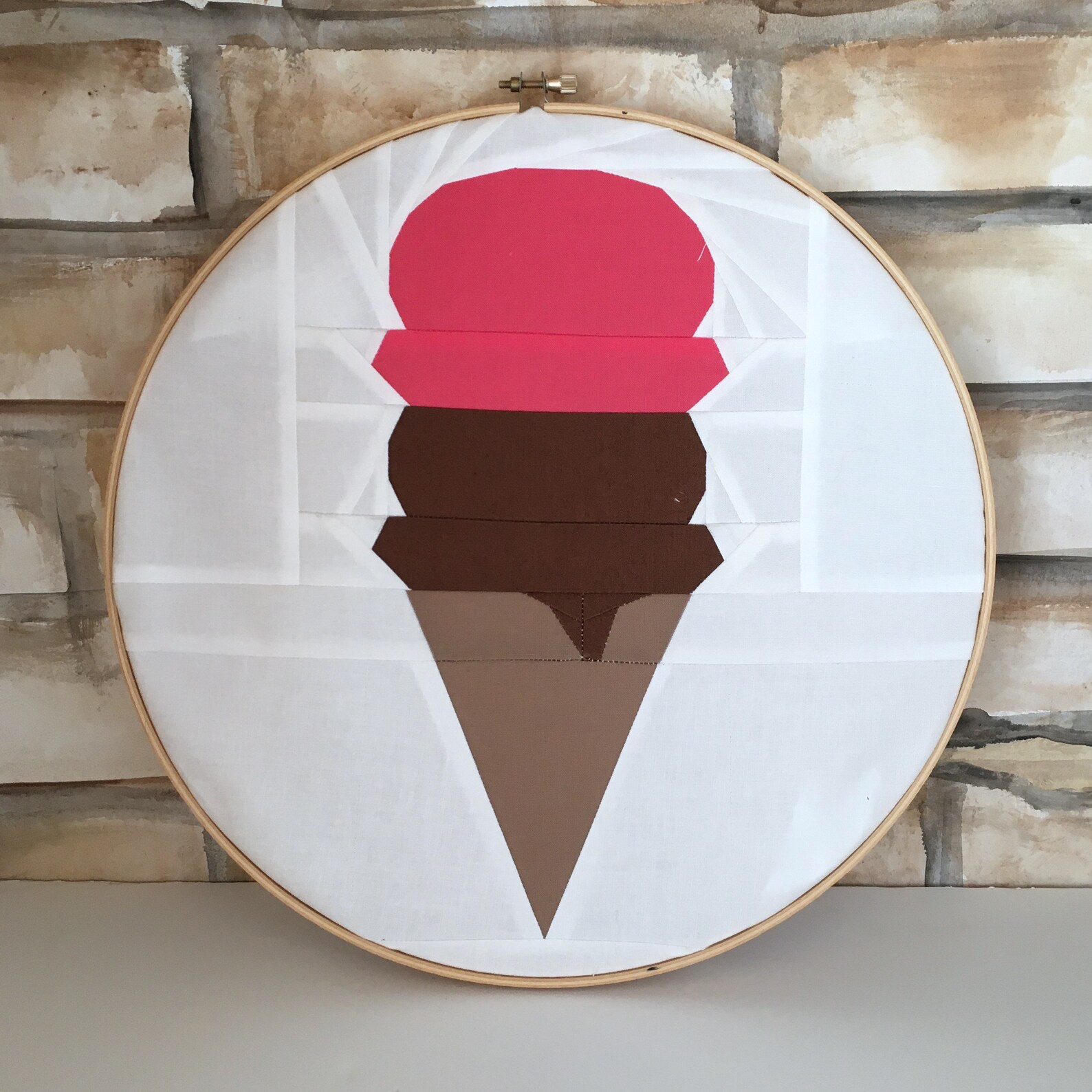Ice Cream Cone Quilt Block FPP Block Pattern Modern Etsy