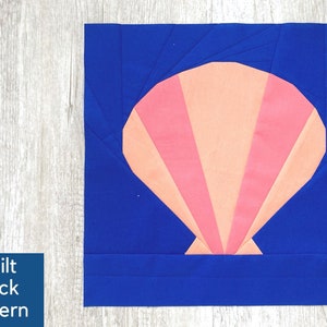 Seashell Quilt Block Pattern, Beginner Foundation Paper Piecing, FPP Quilt Block Pattern, Summer Quilt Pattern, Ocean Quilt, Underwater