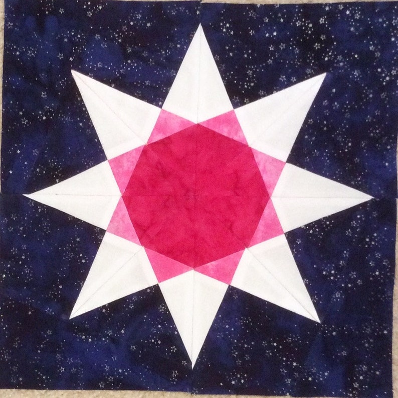 Scrappy Star Pattern, Modern Star Quilt Block, Foundation Paper Piecing, FPP Block Pattern, Advanced Block Pattern, Waldorf Star Pattern image 8