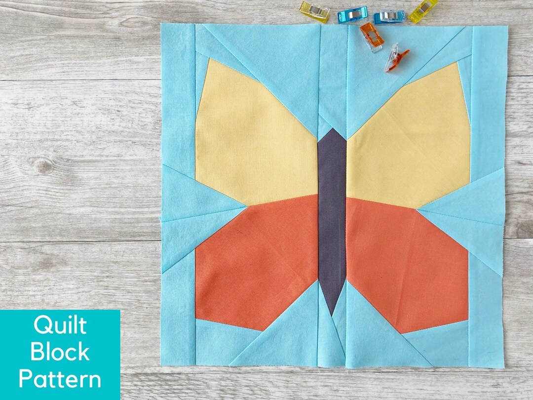 Butterfly Quilt Block Pattern, Beginner Foundation Paper Piecing, FPP