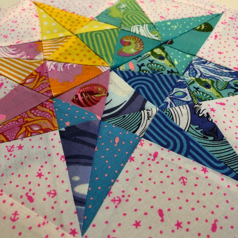 Modern Rainbow Star Quilt Pattern Foundation Paper Piecing | Etsy