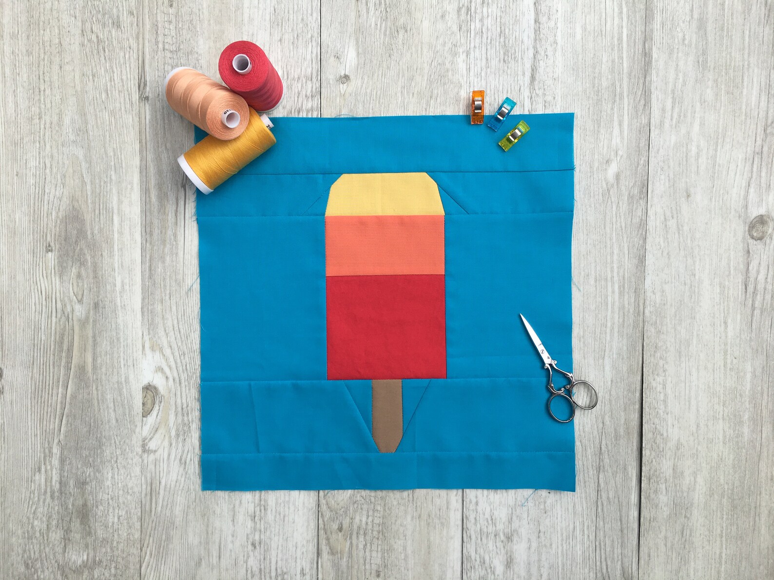 Popsicle Quilt Block FPP Block Pattern Modern Foundation Etsy