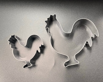 Rooster Chicken Cookie Cutter Set of 2