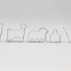MINI STOCK SHOW Livestock Cookie Cutter Cow Goat Pig Lamb Stainless Steel