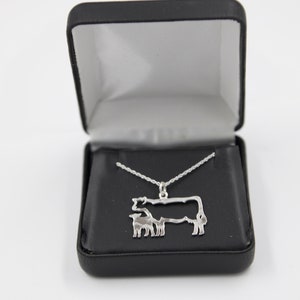 Sterling Silver Cow Calf Necklace- Includes sterling silver chain