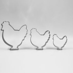 Chicken Hen Cookie Cutter Set of 3