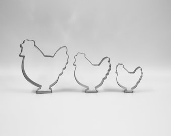 Chicken Hen Cookie Cutter Set of 3