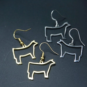 Stainless Steel Show Heifer Cattle Earrings