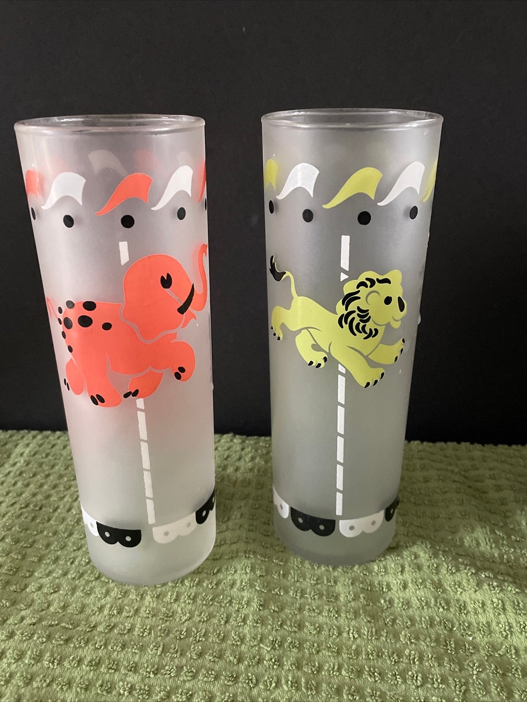 Libbey Carousel Tom Collins/iced Tea Glasses Vintage Set of Two Etsy