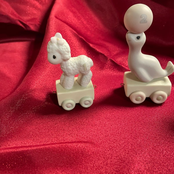Precious Moments Birthday Train Animals  Ages 1 through 10   Priced per Animal. (Some in  boxes)