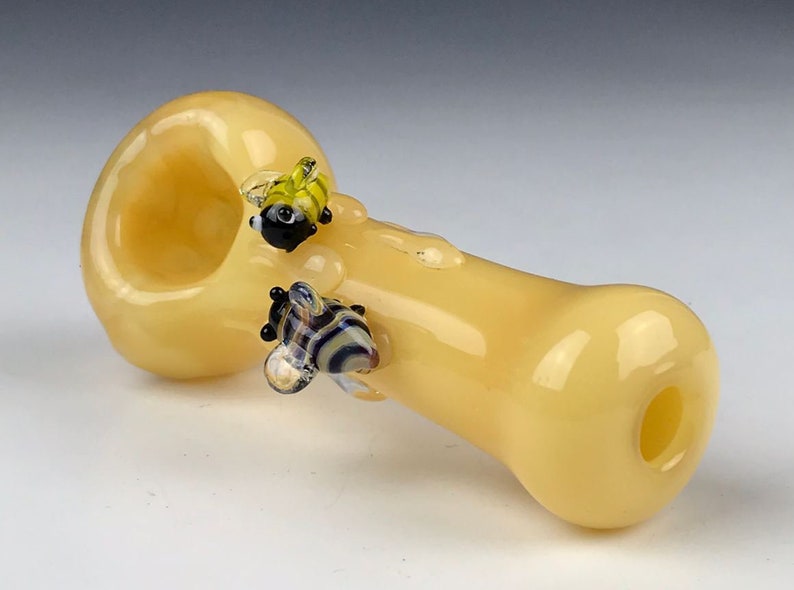 Glass Honey Bee Pipe Glass Smoking Pipe Hand Blown Pipe Etsy