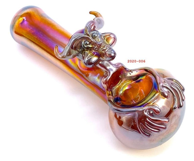 Glass Devil Pipe Glass Smoking Pipe Hand Blown Pipe Glass Etsy